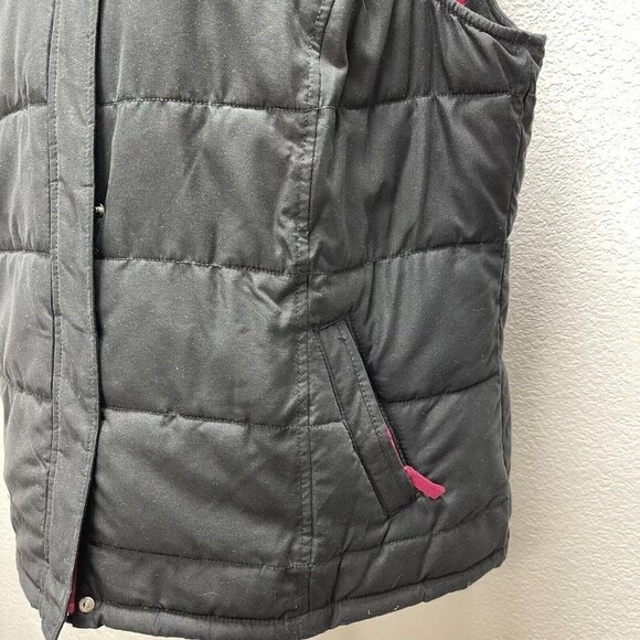 Merona Women’s Plus 20W 22W Black Puffer Vest Puffy Sleeveless Pink Zip Pockets - Picture 4 of 11